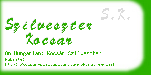 szilveszter kocsar business card